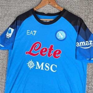 SSC Napoli 2022-2023 Authentic Home Soccer Jersey Blue Mens L Kvaratskhelia